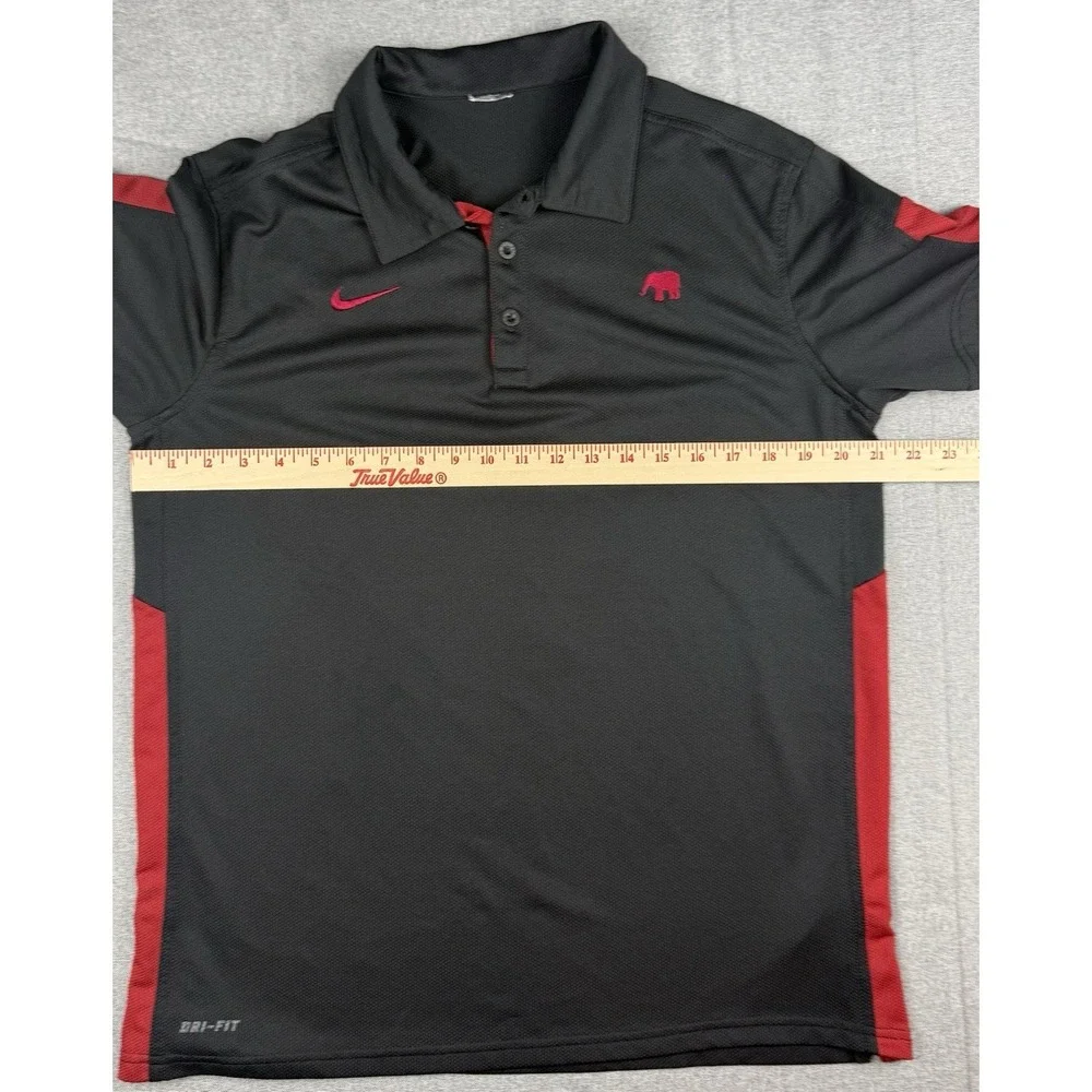 Nike Dri-FIT Alabama Elephant Polo Shirt Black Red Colorblock Men's M Golf